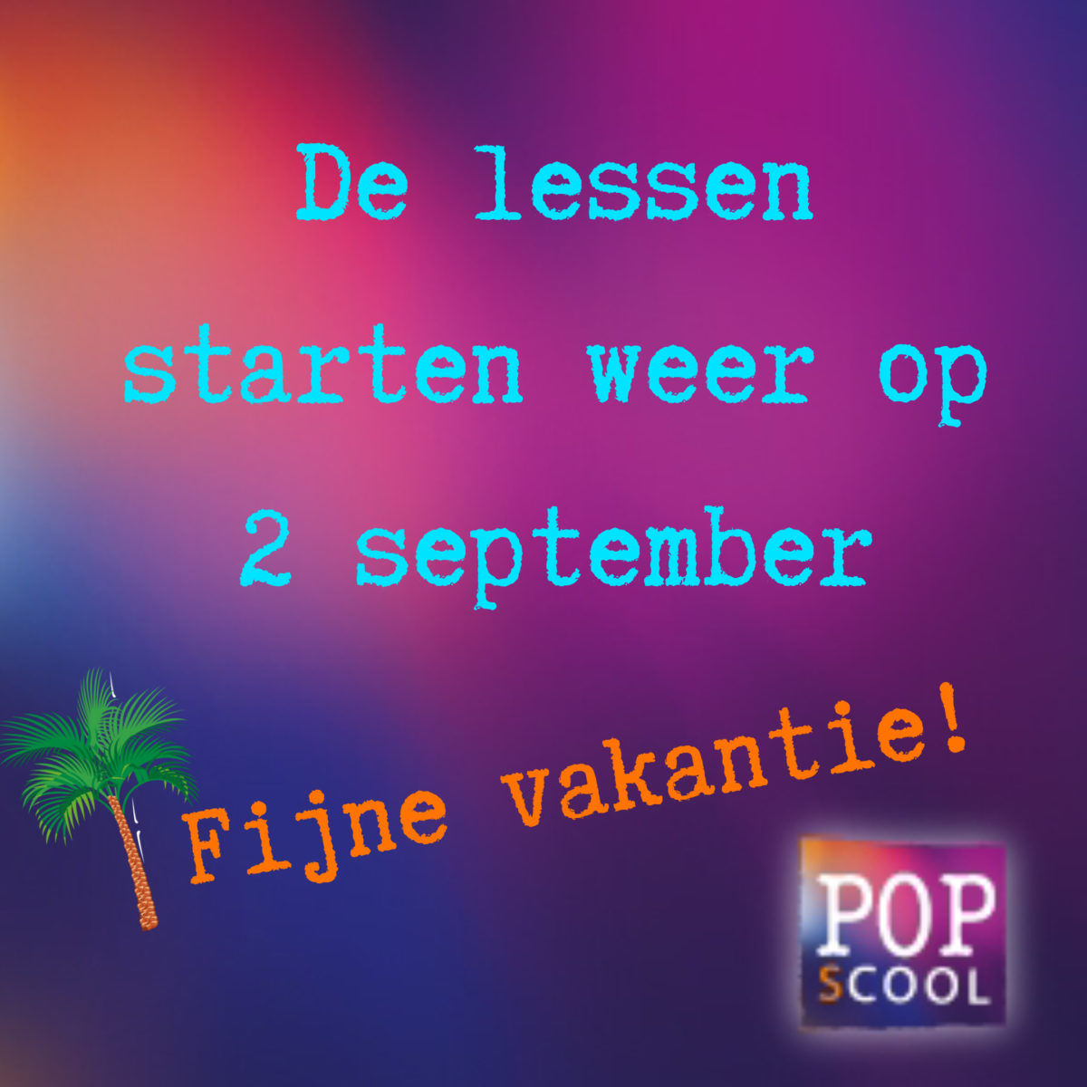 Lessen starten op 2 september